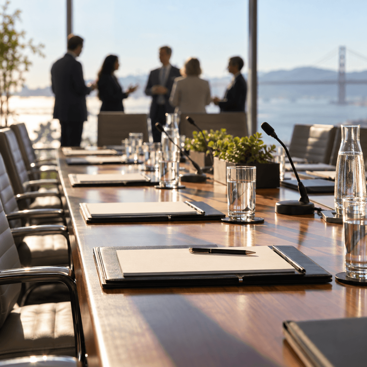 Illustrative photography of a civic business meeting